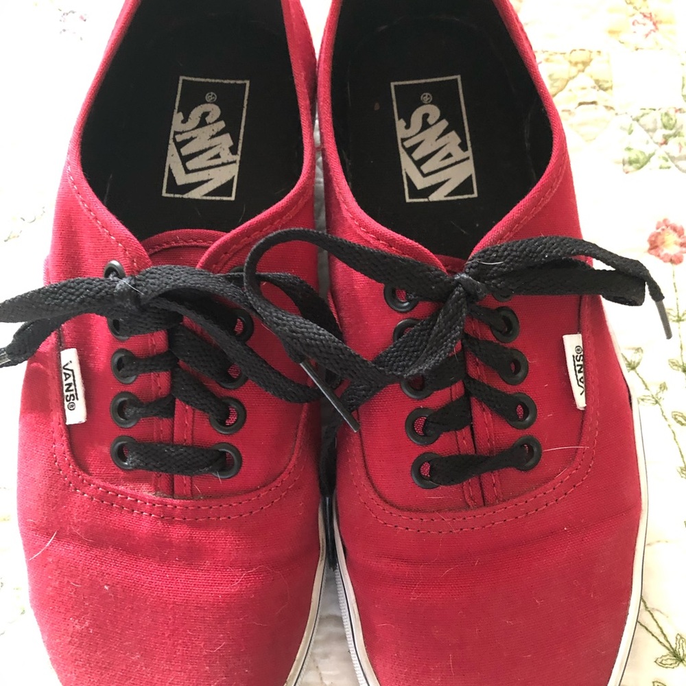 Red Vans size 8